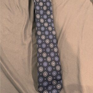 Elegant Geometric Black and Blue Tie